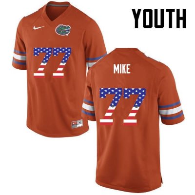 Youth Florida Gators #77 Andrew Mike NCAA Nike Orange USA Flag Fashion Authentic Stitched College Football Jersey AJR3762UL